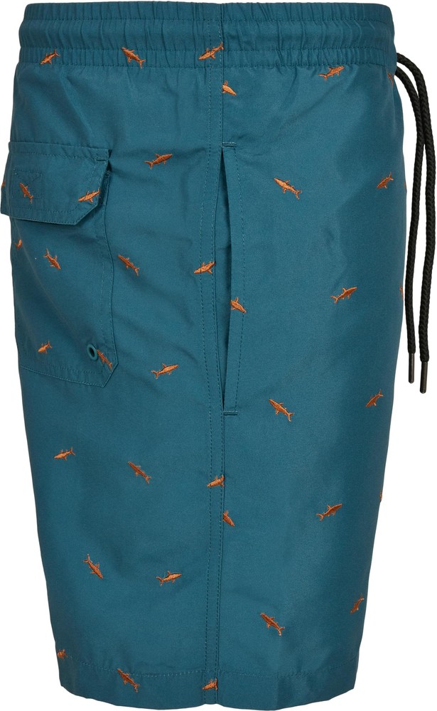 UrbanClassicsEmbroiderySwimShortsSharkTealToffee-3XL