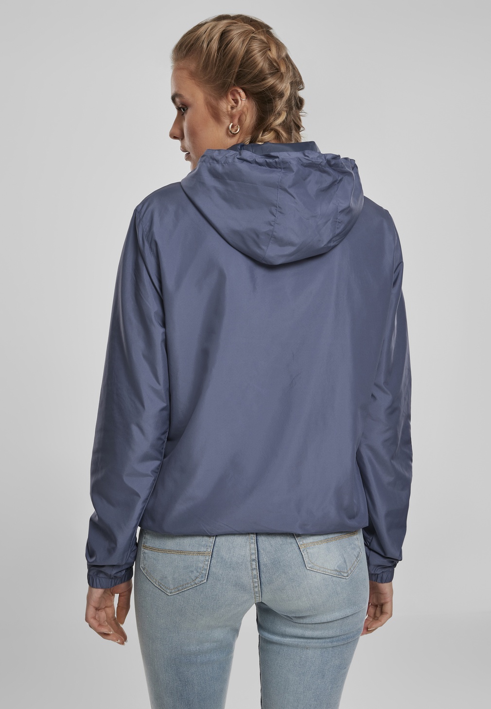 UrbanClassicsDamenPulloverLadiesBasicPullOverJacketVintageblue-L