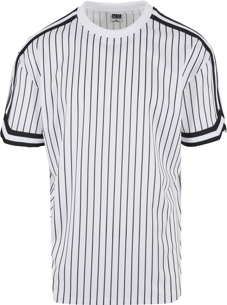 UrbanClassicsT-ShirtOversizedStripedMeshTeeTB6680WhiteBlack-3XL
