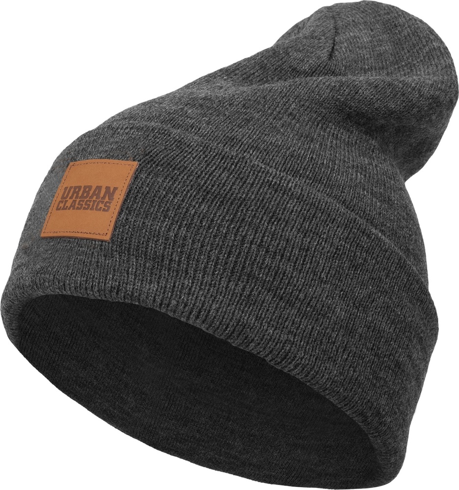 UrbanClassicsKinderMtzeLogopatchBeanieKids2-PackCharcoalBurgundy-110116