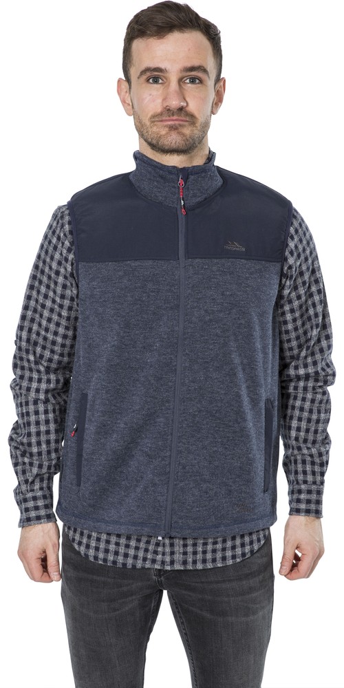 TrespassWesteLeafminer-MaleFleeceGiletAt300NavyMelange-L