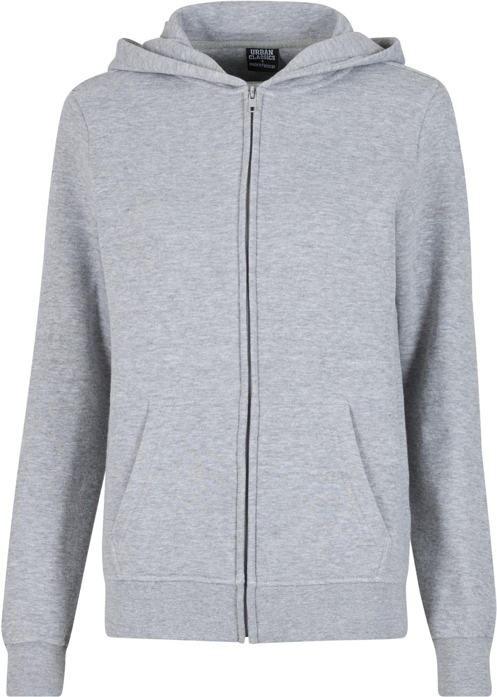 UrbanClassicsDamenLadiesBasicEssentialZipHoodyTB8005Heathergrey-3XL