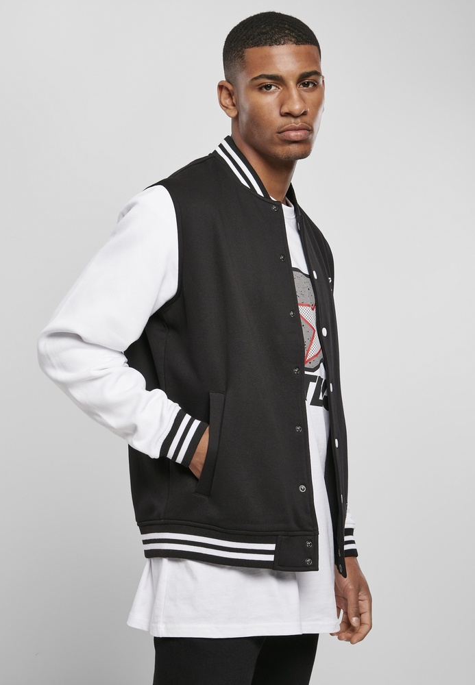 StarterBlackLabelJackeCollegeFleeceJacketBlackWhite