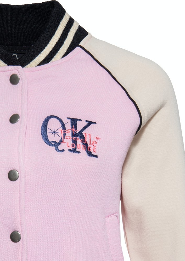 QueenKerosinDamenPoodleLoungeCollegeSweatjackeRosa-3XL