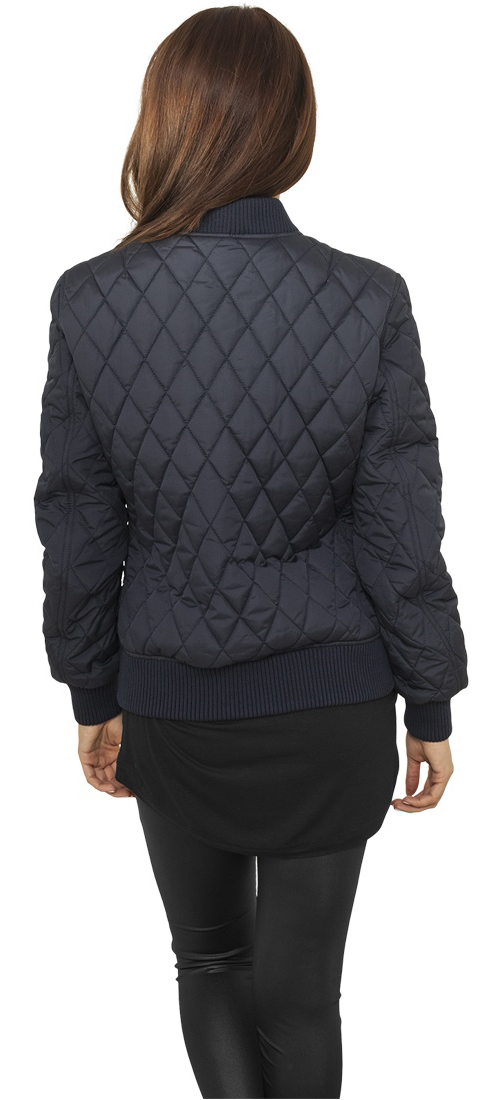 UrbanClassicsDamenLeichteJackeLadiesDiamondQuiltNylonJacketNavy-L