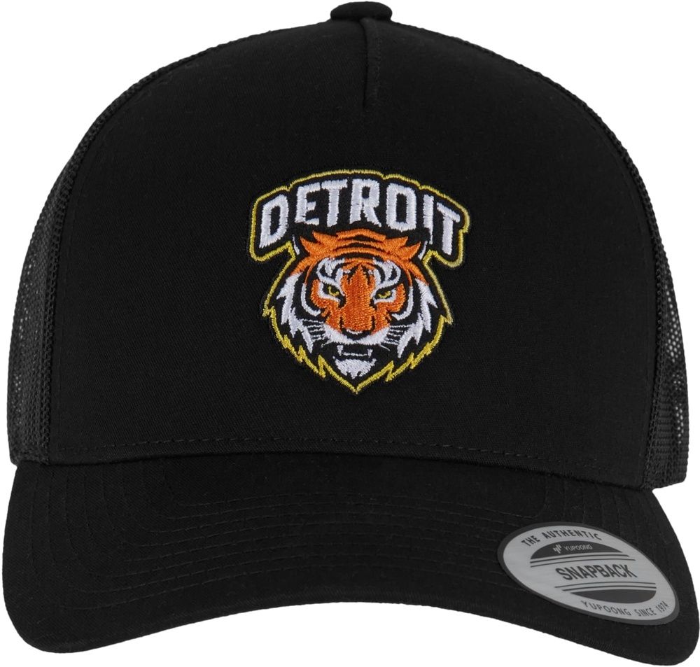 MisterTeeDetroitTigerHeadPatch5-PanelRetroTruckerCapMT3759