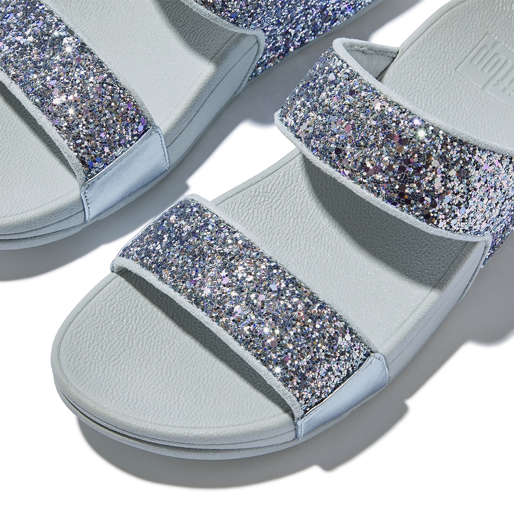 FitFlopDamenSandalenLuluMulti-TonalGlitterSlidesJE5QuietBlue-36