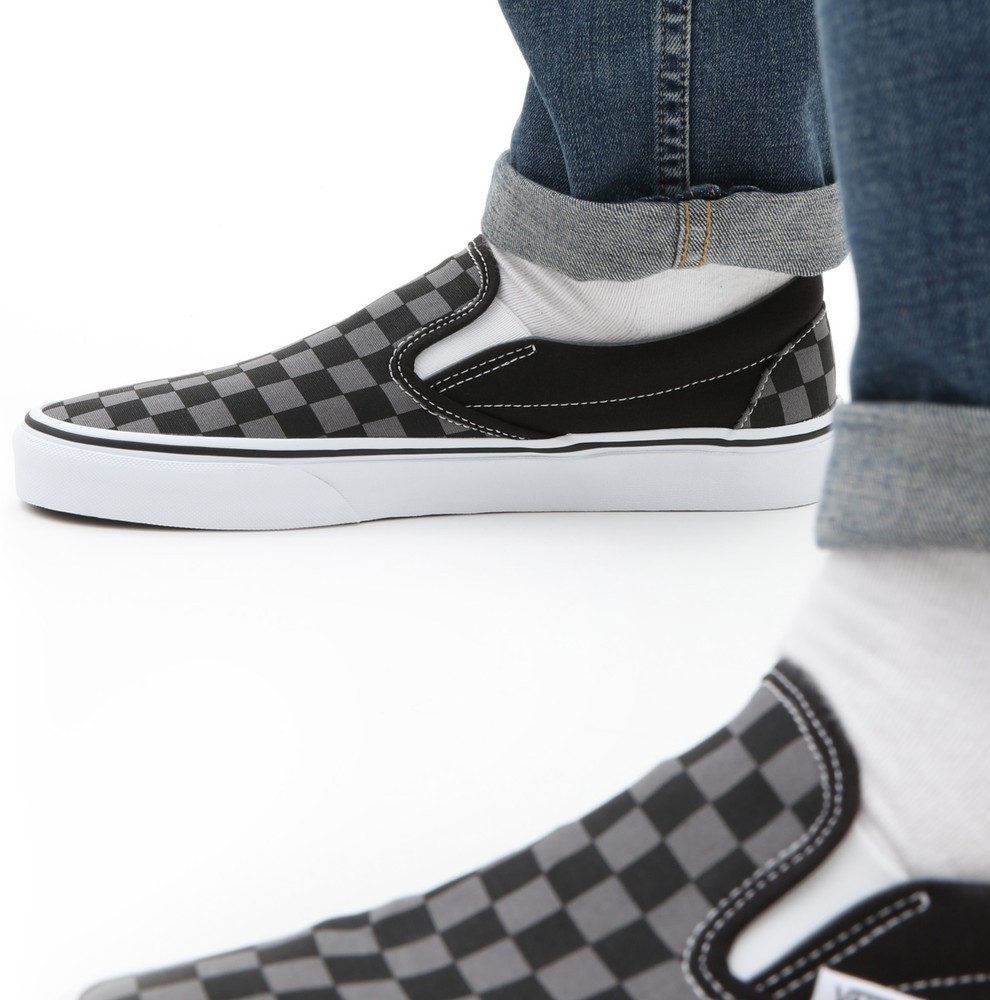 VansUnisexLifestyleClassicFTWSneakerUaClassicSlip-OnBlackPewterCheckerboard-345