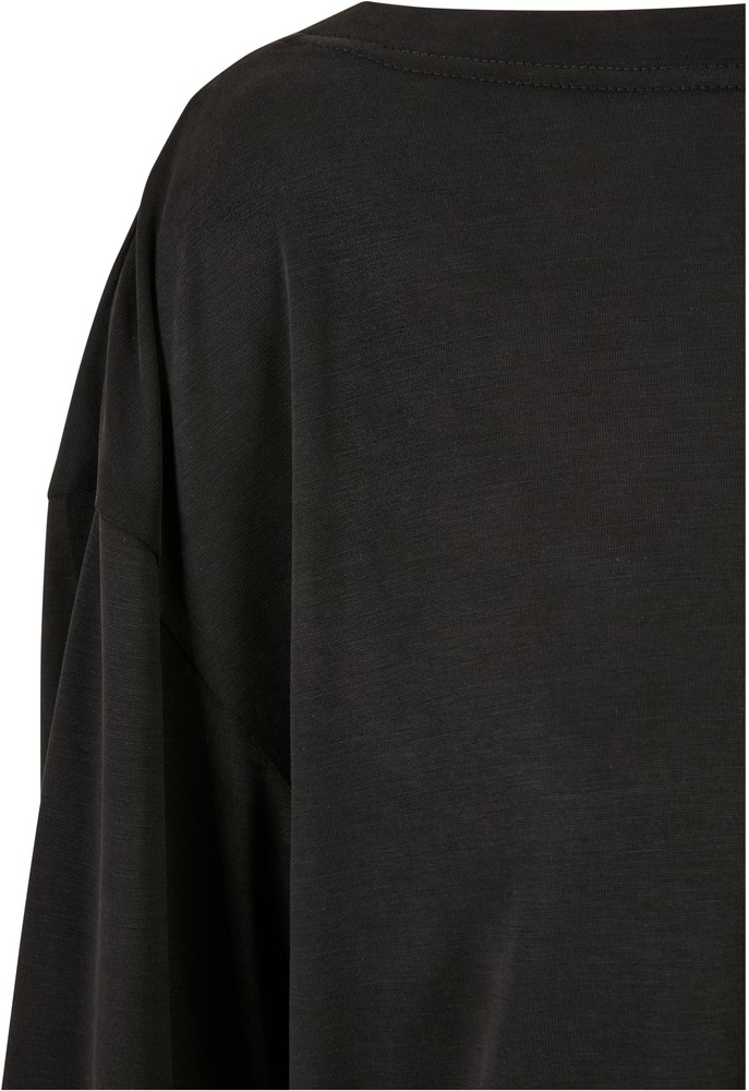 UrbanClassicsDamenLadiesShortModalBateauNecklinieLongsleeveBlack