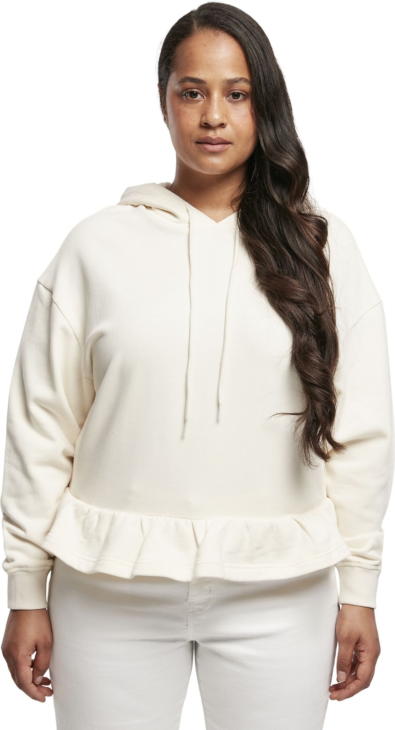 UrbanClassicsDamenSweatshirtLadiesOrganicVolantsHoodyWhitesand-3XL