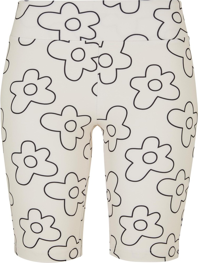 UrbanClassicsDamenLadiesHighWaistAOPTechCycleShortsSoftseagrassflower-3XL