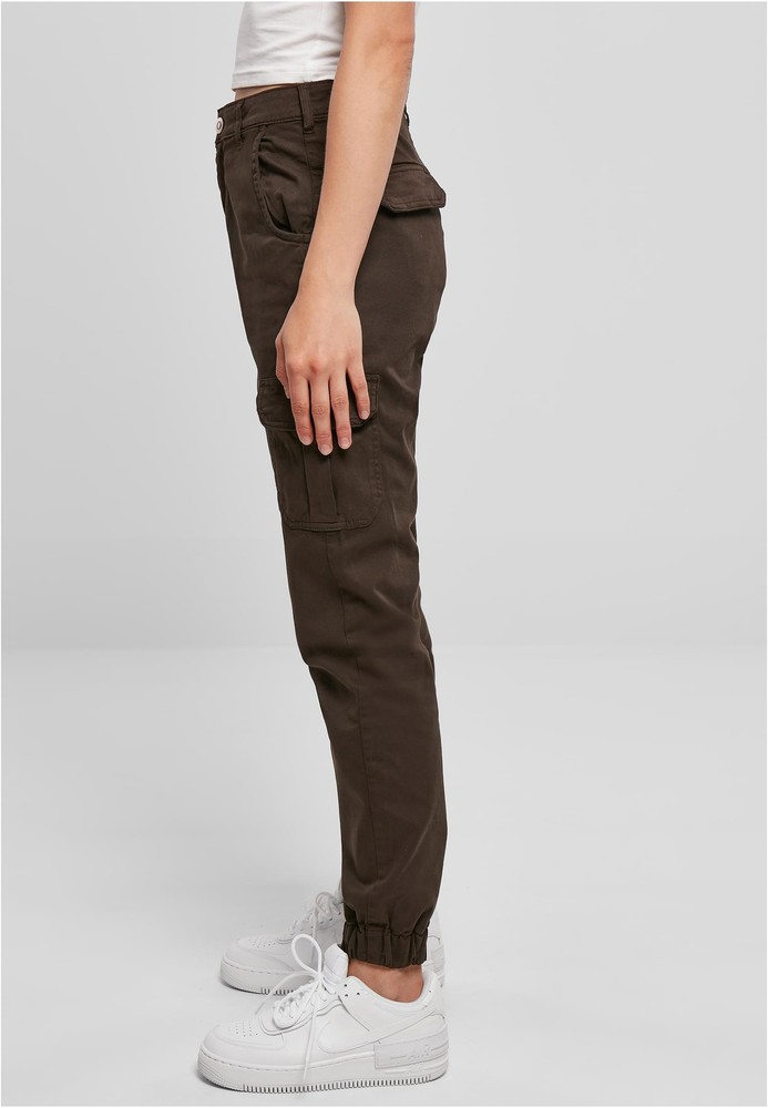 UrbanClassicsDamenHoseLadiesHighWaistCargoPantsBrown-26