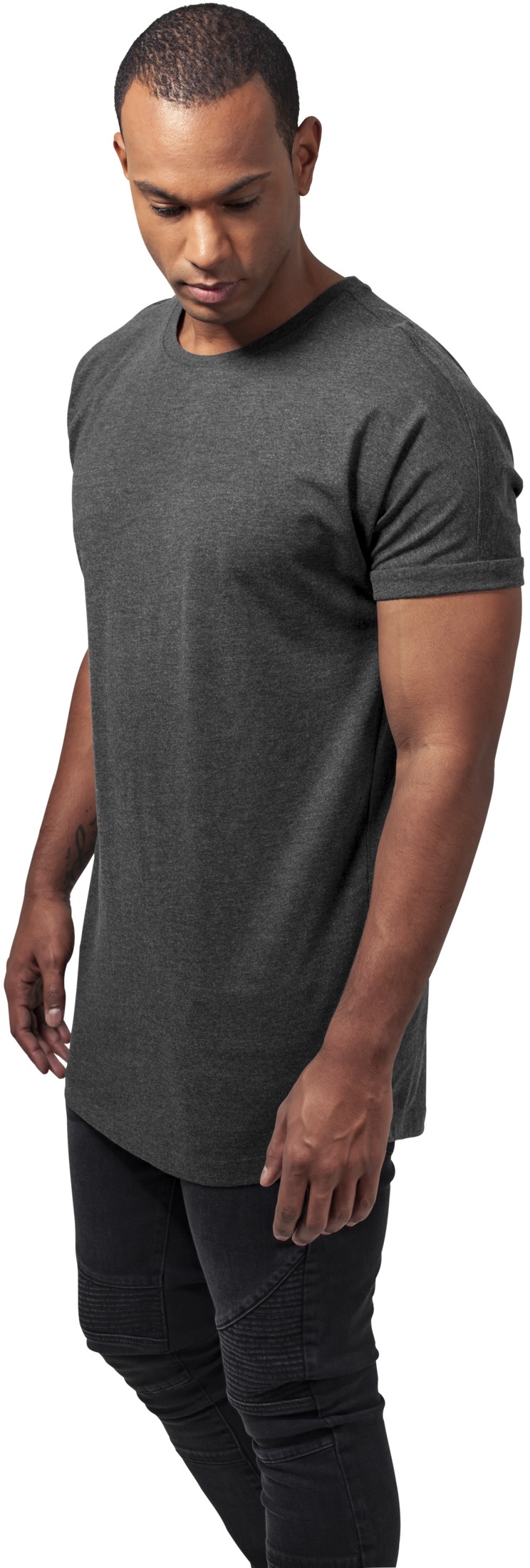 UrbanClassicsT-ShirtLongShapedTurnupTeeCharcoal-L