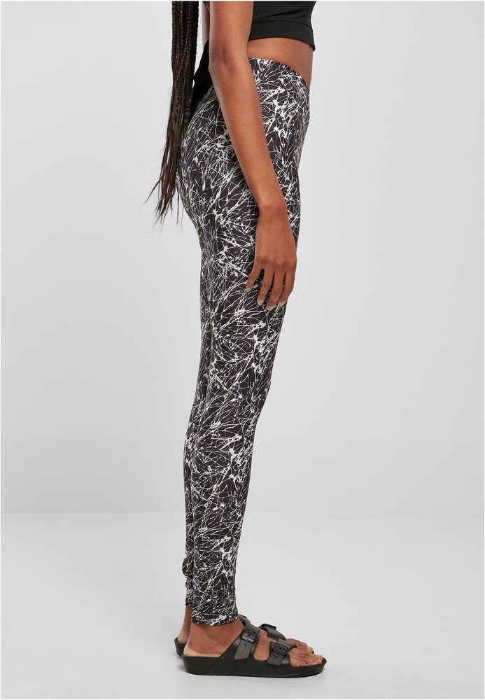 UrbanClassicsDamenLadiesSoftAopLeggingsBlackpaint-3XL