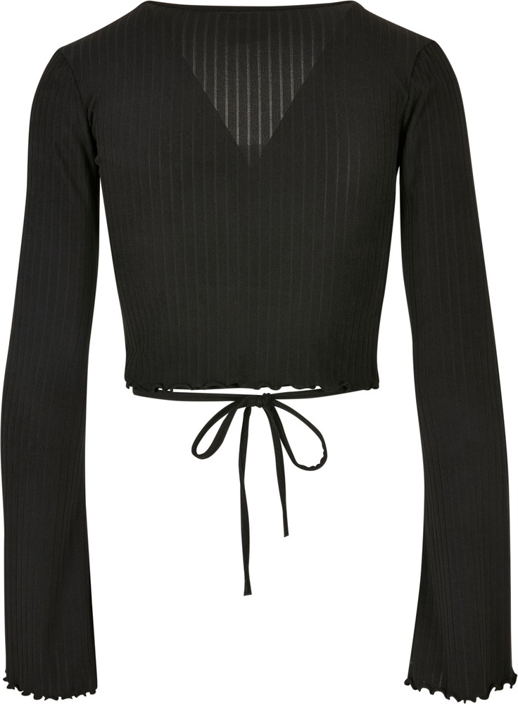 UrbanClassicsDamenLadiesCroppedRibWrappedLongsleeveBlack