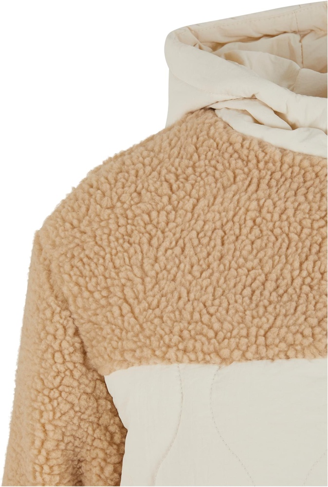 UrbanClassicsDamenJackeLadiesSherpaCrinkleNylonMixJacketTB7071UnionbeigeWhitesand-3XL