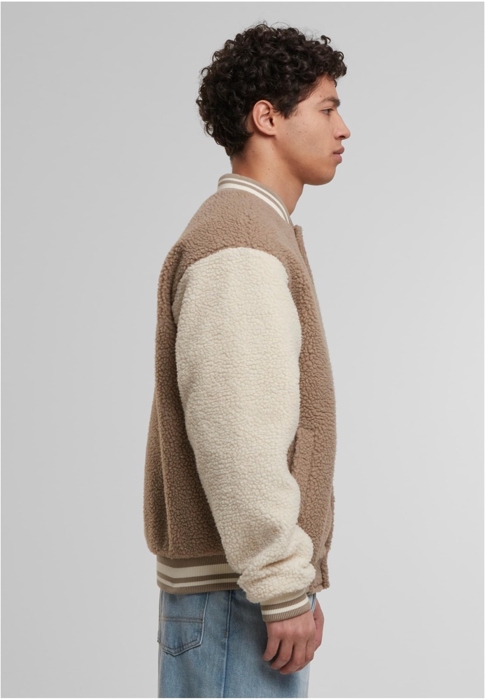 UrbanClassicsJackeTeddyCollegeJacketTB7943Darktaupe-3XL