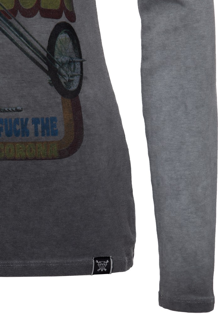 QueenKerosinSlimFitLongsleevemitRetro-PrintundOilwash-EffektQK4205558413Anthrazit