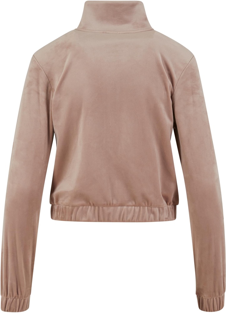 UrbanClassicsDamenLadiesShortVelvetTrackJacketTB7113Duskrose-3XL
