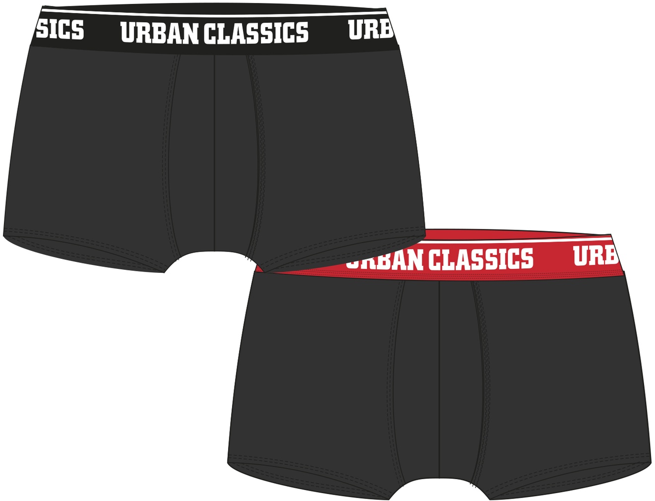 UrbanClassicsBoxershortMenBoxerShortsDoublePackBlackCharcoal-3XL
