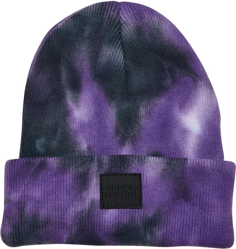 UrbanClassicsMdchenMtzeTieDyeBeanieKidsUltravioletDarkgrey-LXL