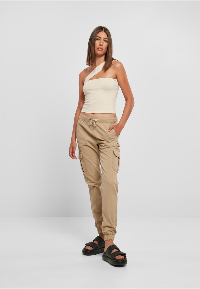 UrbanClassicsDamenHoseLadiesHighWaistCargoJoggingPantsUnionbeige-3XL