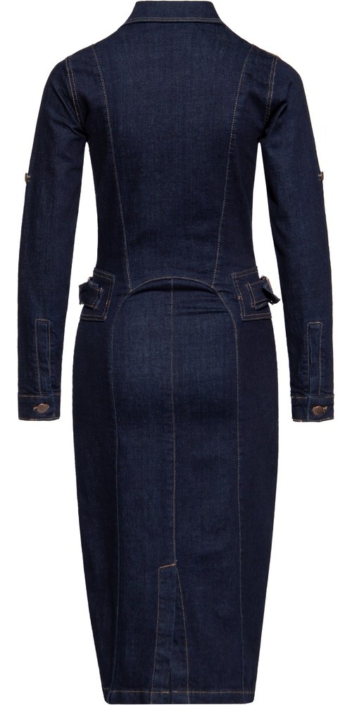 QueenKerosinDamenDenimWorkwearPencilKleidDenim