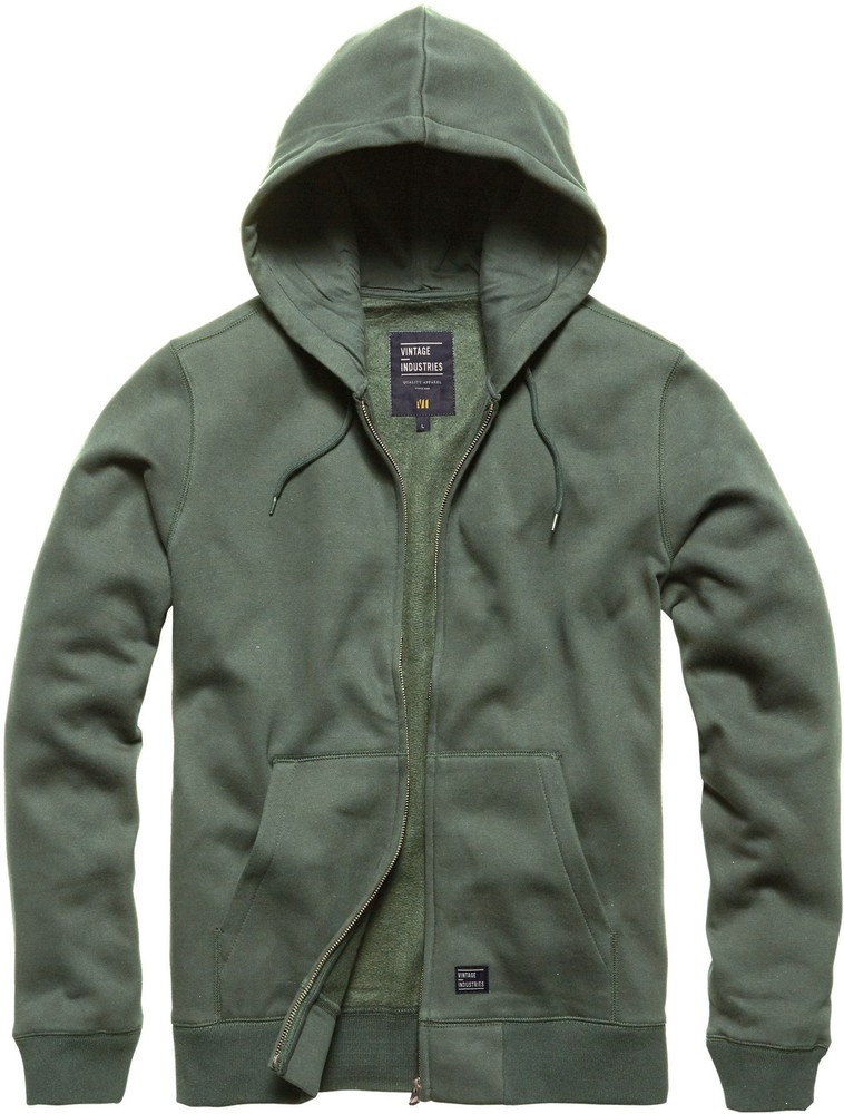 VintageIndustriesSweatjackeRedstoneHoodedSweatshirtMidGrey-S