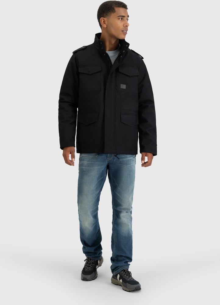 VintageIndustriesbergangsjackeBrentParkaBlack