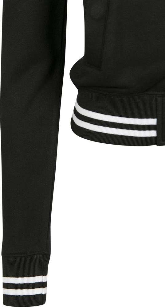 UrbanClassicsKinderJackeGirlsInsetCollegeSweatJacketBlackWhite-110116