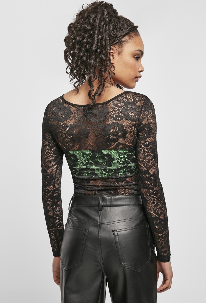 UrbanClassicsDamenBodyLadiesLaceLongsleeveBodyBlack