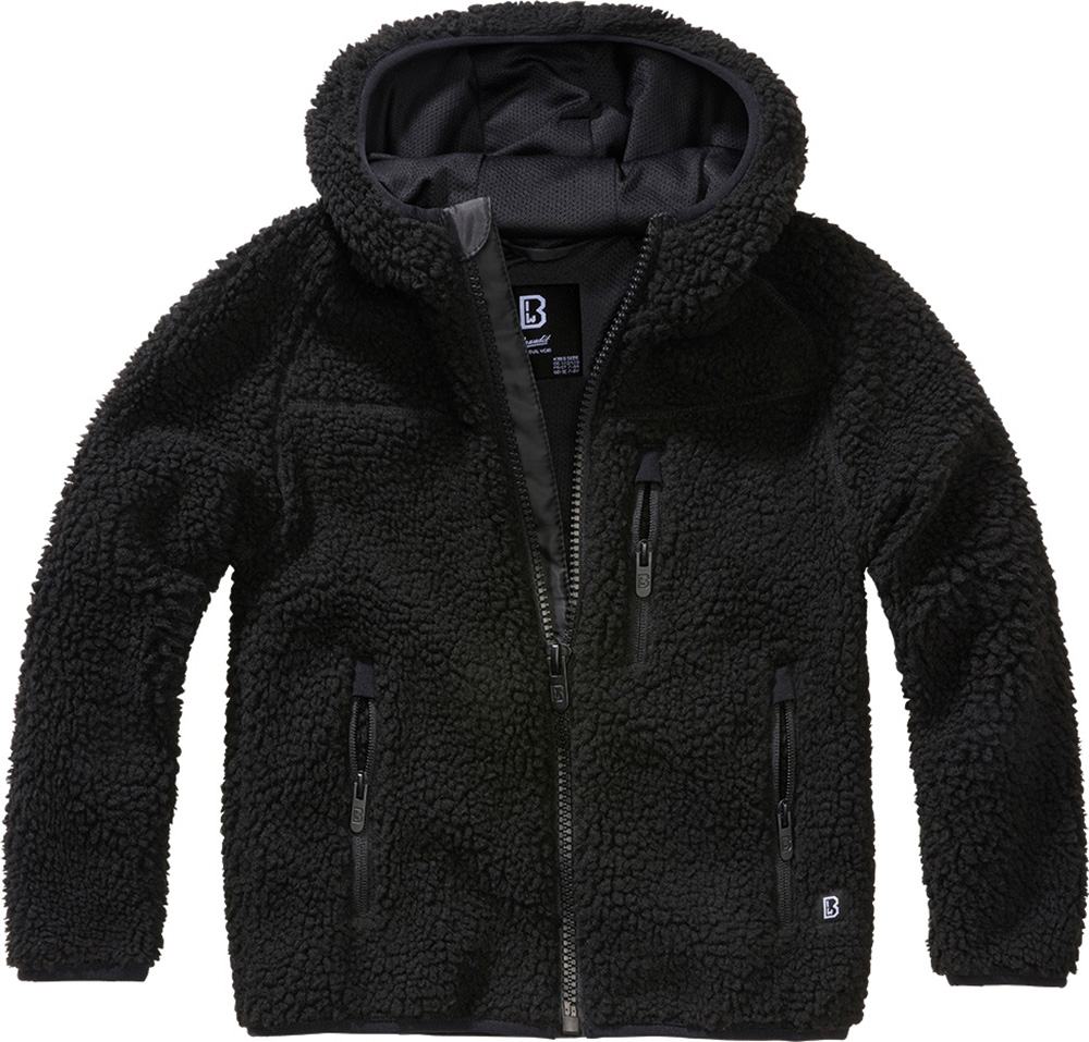 BranditKinderJackeKidsTeddyfleecejacketHoodBlack-122128