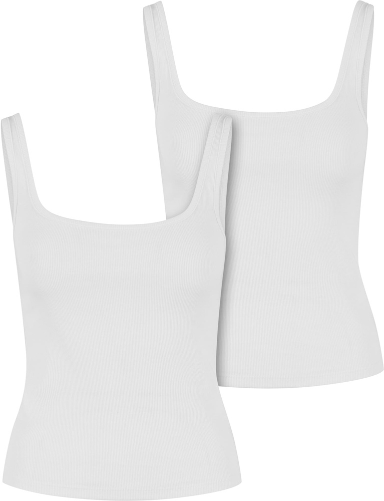UrbanClassicsDamenLadiesWideNeckRibTop2-PackTB7513AWhite-3XL
