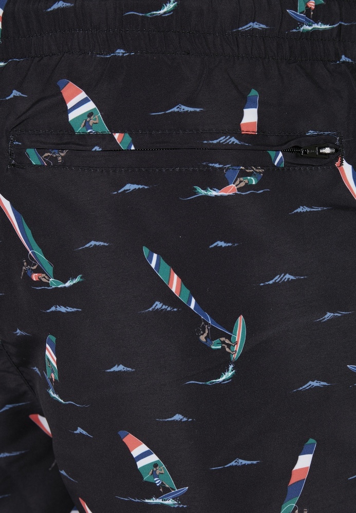 UrbanClassicsBadehosePatternSwimShortsBlack-3XL