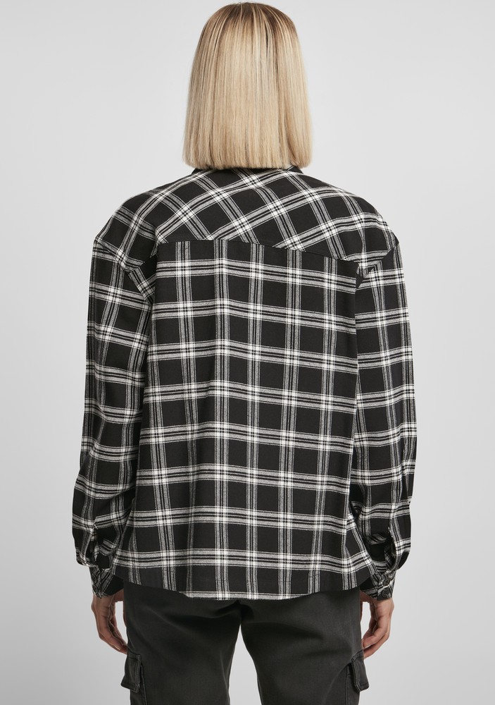 UrbanClassicsDamenLadiesOversizedOvershirtBlackWhite-3XL