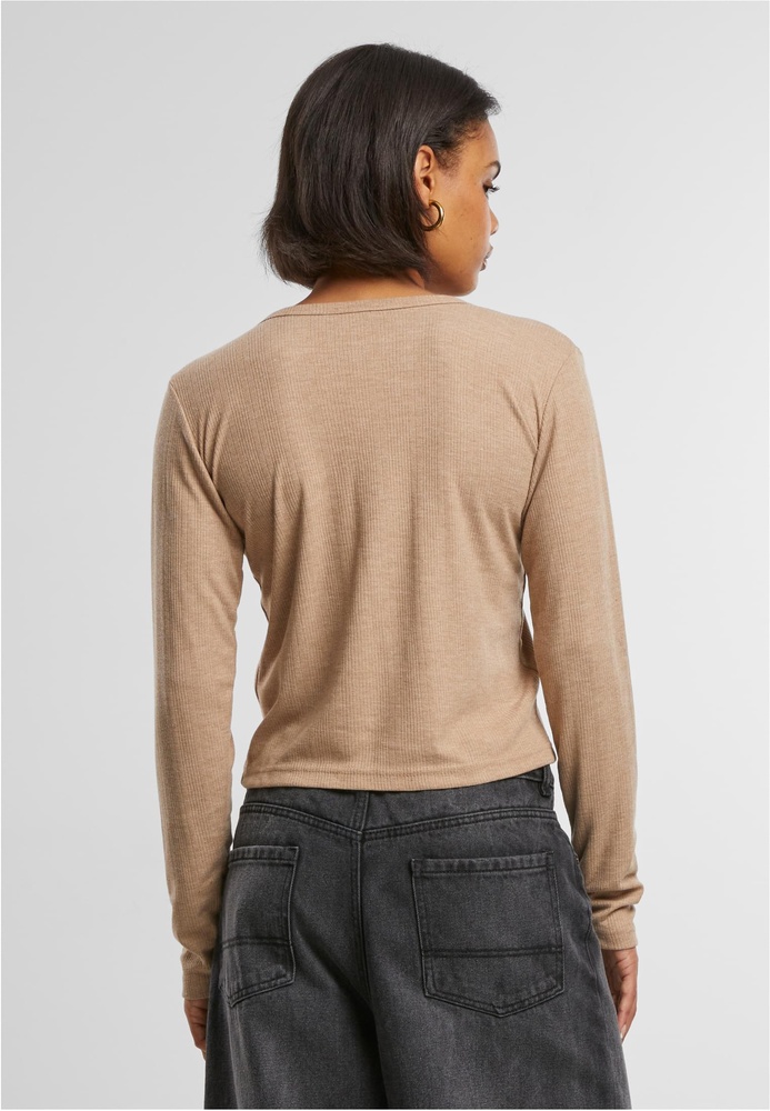 UrbanClassicsDamenLadiesRibCardiganTB7001Beigemelange-L