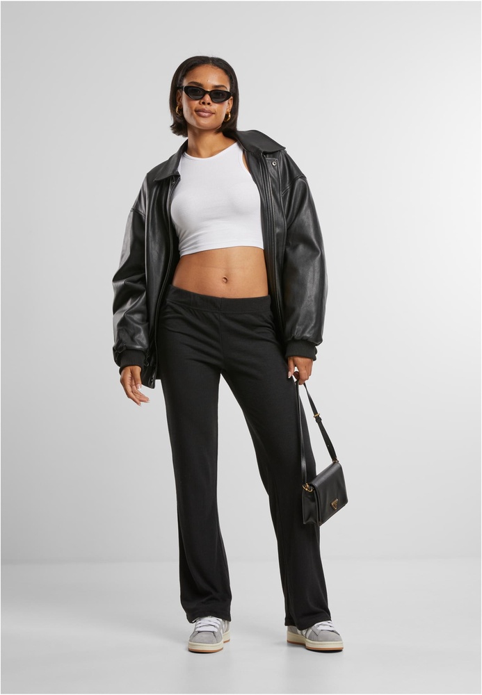 UrbanClassicsDamenLadiesRibPantsTB7002Black-L