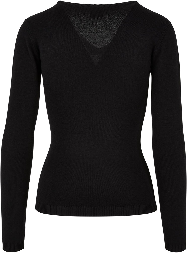 UrbanClassicsDamenLadiesKnittedV-NeckSweater