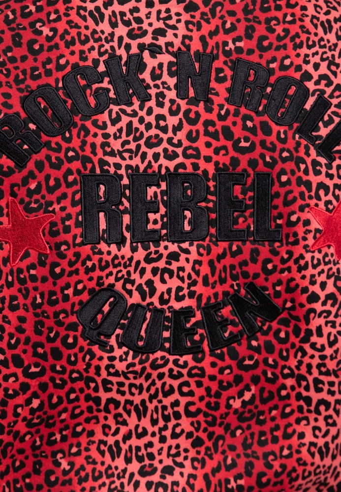 QueenKerosinDamenCollegeSweatJacketLeoRockNRollQKI34005