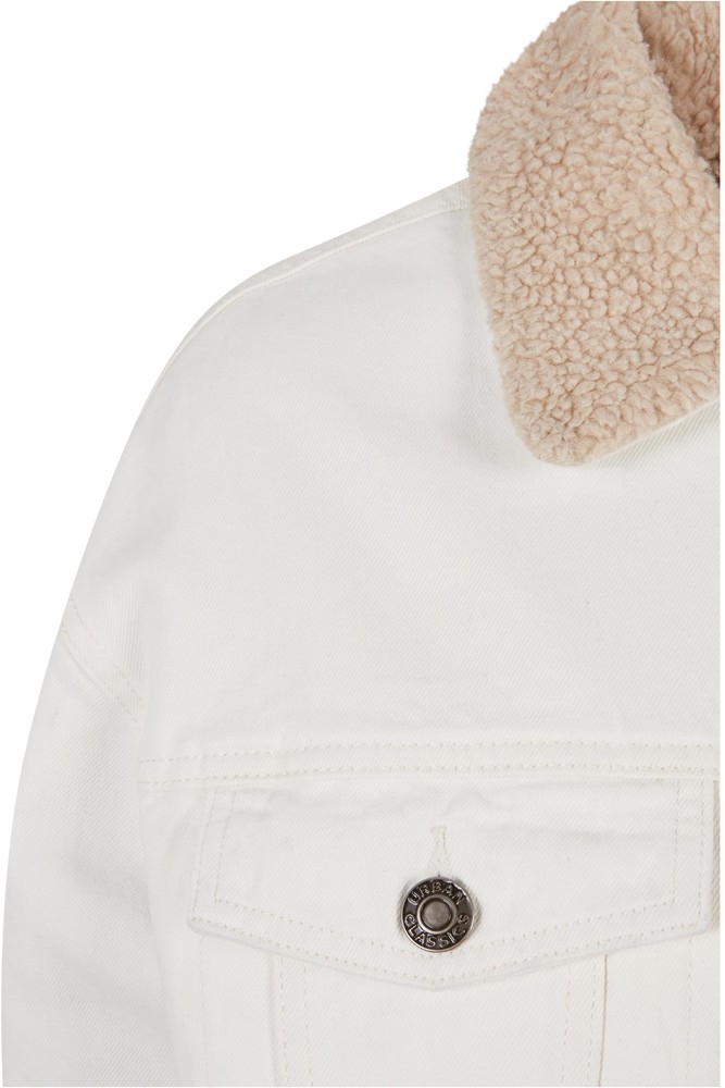 UrbanClassicsDamenJackeLadiesOversizedSherpaDenimJacketOffwhiteRaw-3XL