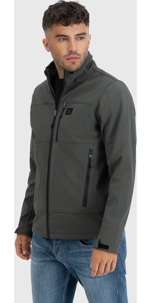 VintageIndustriesFunktionsjackeRenzoSoftshellJacketDarkOlive-S