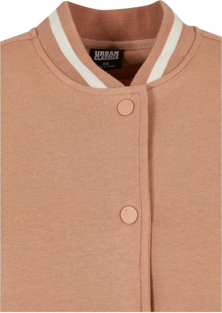 UrbanClassicsDamenJackeLadiesOversized2ToneCollegeTerryJacketAmberWhitesand-3XL
