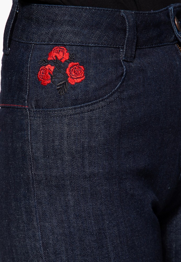 QueenKerosinWesternJeanshoseQKI23001Denim