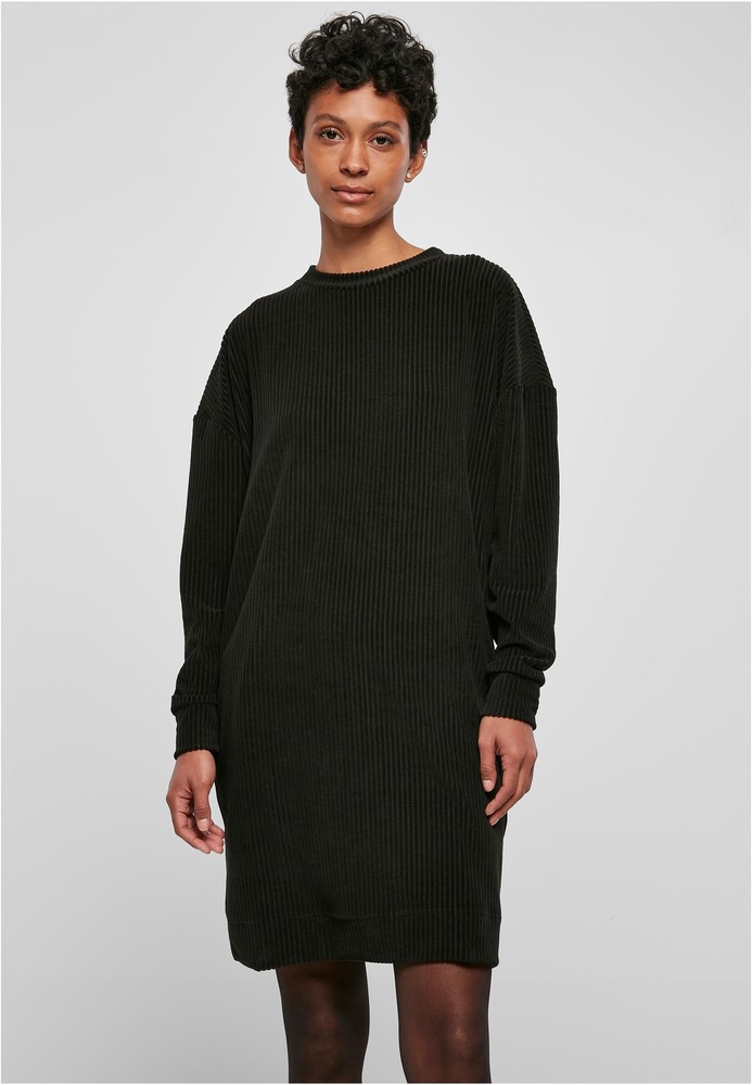 UrbanClassicsDamenLadiesVelvetRibCrewDress