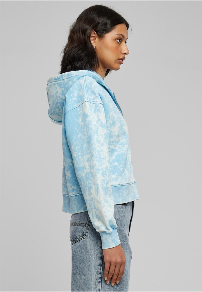 UrbanClassicsDamenLadiesShortOversizedTowelWashedZipHoodyBalticblue-3XL