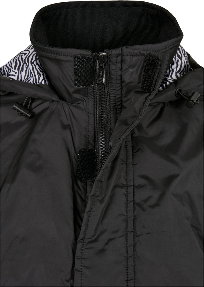 UrbanClassicsDamenJackeLadiesAOPMixedPullOverJacketBlackZebra-3XL