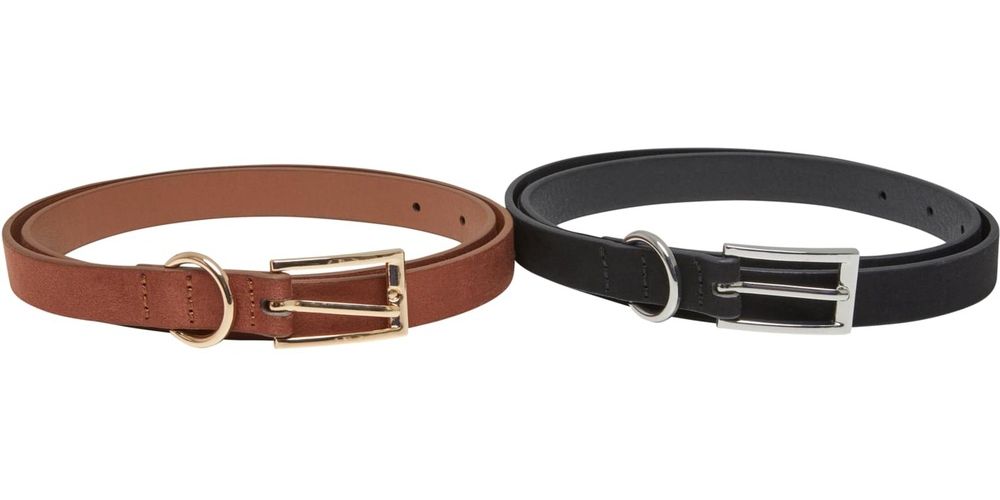 UrbanClassicsDamenGrtelSlimSyntheticVelourLeatherBelt2-PackTB7214