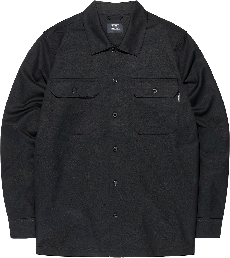 VintageIndustriesHemdHarrisShirt3550Black-S