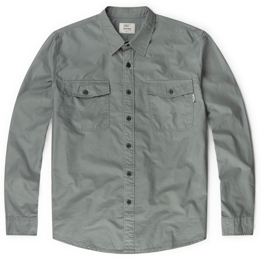 VintageIndustriesHemdBostonShirtPewter-S