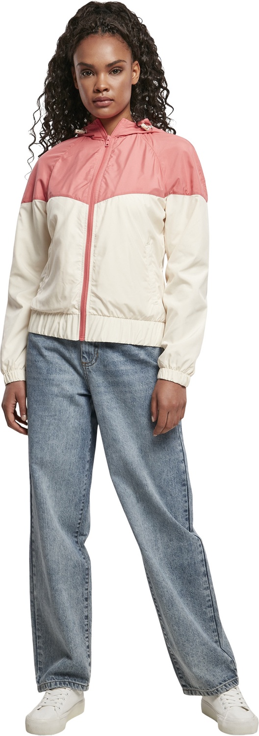 UrbanClassicsDamenJackeLadiesArrowWindbreakerPalepinkWhitesand-3XL